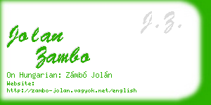 jolan zambo business card